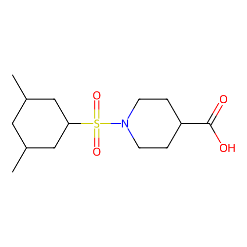 1-[(3,5-Dimethylcyclohexyl)sulfonyl]piperidine-4-carboxylic acid structure