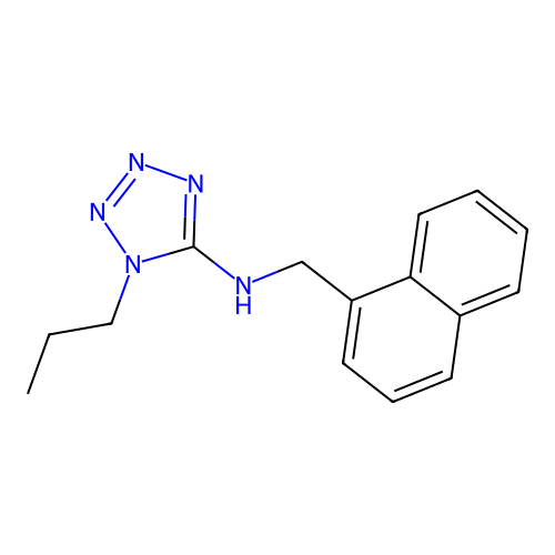 N-(naphthalen-1-ylmethyl)-1-propyltetrazol-5-amine structure