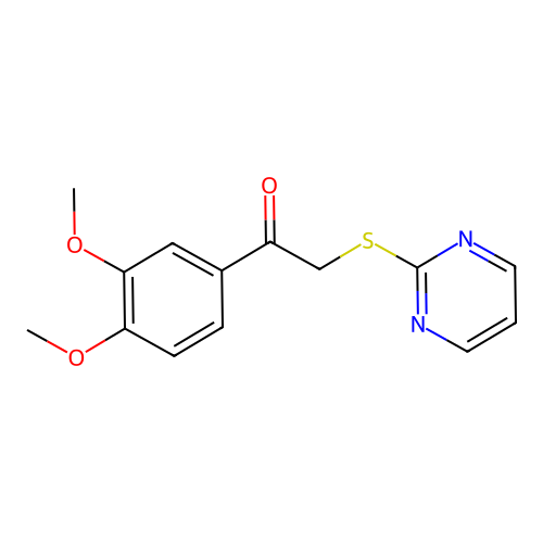 1-(3,4-Dimethoxyphenyl)-2-(pyrimidin-2-ylsulfanyl)ethanone structure