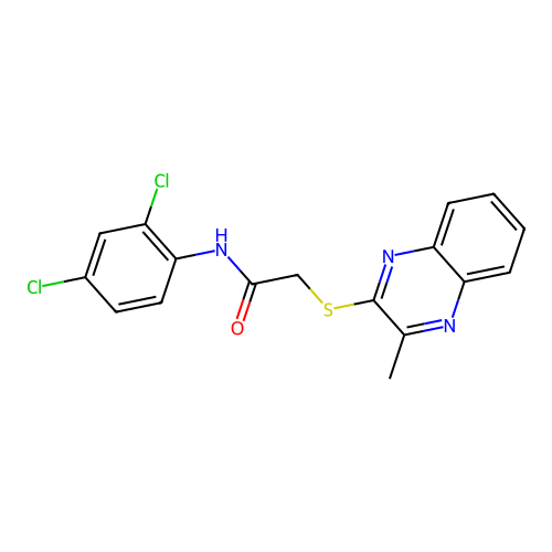 N-(2,4-dichlorophenyl)-2-[(3-methylquinoxalin-2-yl)sulfanyl]acetamide structure