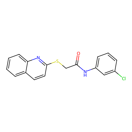 N-(3-chlorophenyl)-2-(quinolin-2-ylsulfanyl)acetamide structure