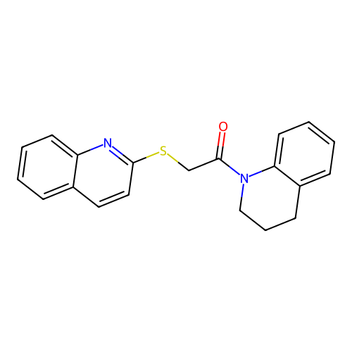 1-(3,4-dihydroquinolin-1(2H)-yl)-2-(quinolin-2-ylthio)ethanone structure