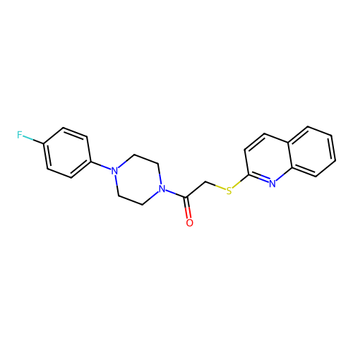 1-(4-(4-Fluorophenyl)piperazin-1-yl)-2-(quinolin-2-ylthio)ethanone structure