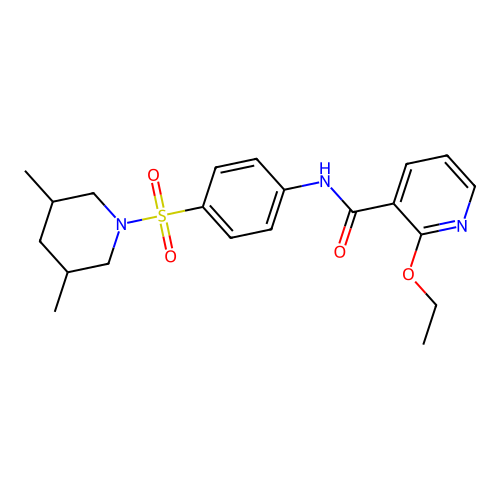 N-[4-(3,5-dimethylpiperidin-1-yl)sulfonylphenyl]-2-ethoxypyridine-3-carboxamide structure