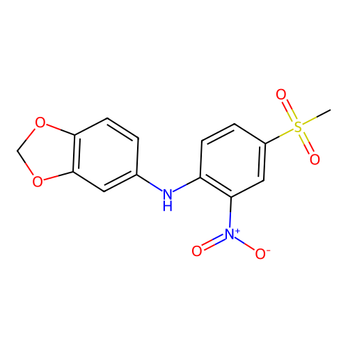 N-(4-methanesulfonyl-2-nitrophenyl)-1,3-dioxaindan-5-amine structure