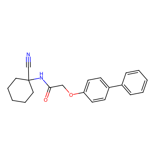 2-([1,1'-Biphenyl]-4-yloxy)-N-(1-cyanocyclohexyl)acetamide structure