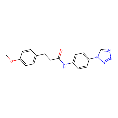3-(4-methoxyphenyl)-N-[4-(1H-tetrazol-1-yl)phenyl]propanamide structure