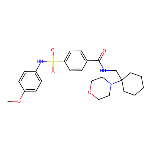 4-[(4-methoxyphenyl)sulfamoyl]-N-[(1-morpholin-4-ylcyclohexyl)methyl]benzamide structure