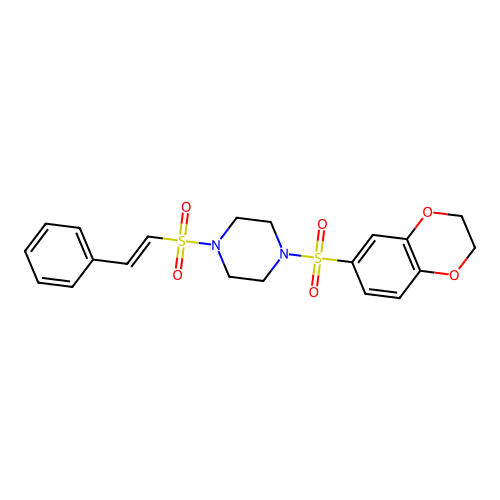 1-(2,3-Dihydro-1,4-benzodioxine-6-sulfonyl)-4-(2-phenylethenesulfonyl)piperazine structure