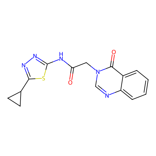 N-(5-cyclopropyl-1,3,4-thiadiazol-2-yl)-2-(4-oxoquinazolin-3(4H)-yl)acetamide structure