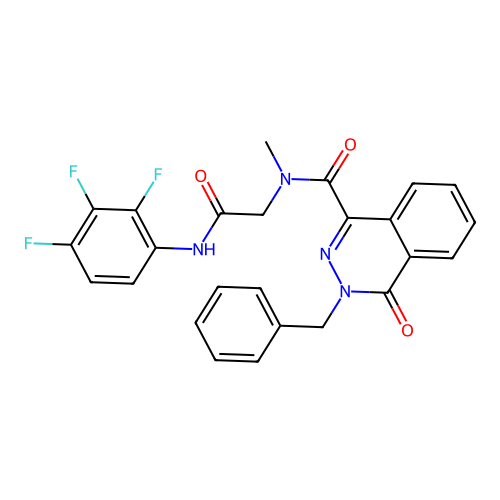 3-benzyl-N-methyl-4-oxo-N-[2-oxo-2-(2,3,4-trifluoroanilino)ethyl]phthalazine-1-carboxamide structure