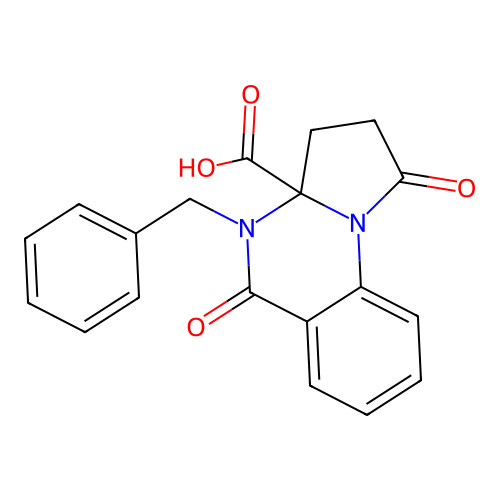 4-benzyl-1,5-dioxo-1H,2H,3H,3aH,4H,5H-pyrrolo[1,2-a]quinazoline-3a-carboxylic acid structure