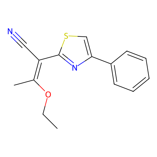 3-ethoxy-2-(4-phenyl-1,3-thiazol-2-yl)but-2-enenitrile structure