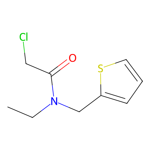 2-chloro-N-ethyl-N-(thiophen-2-ylmethyl)acetamide structure