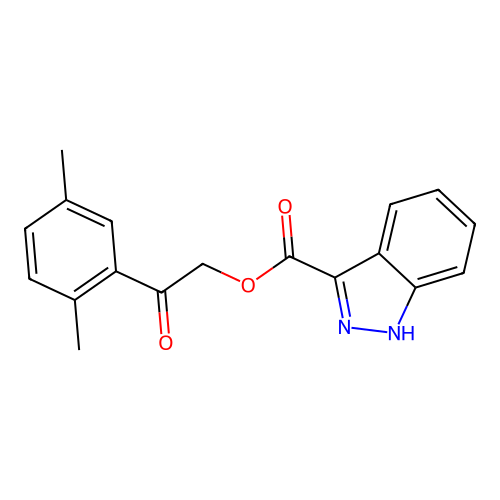 [2-(2,5-dimethylphenyl)-2-oxoethyl] 1H-indazole-3-carboxylate structure