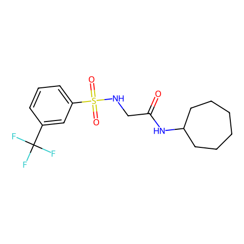 N-cycloheptyl-2-[[3-(trifluoromethyl)phenyl]sulfonylamino]acetamide structure