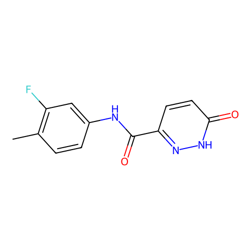 N-(3-fluoro-4-methylphenyl)-6-oxo-1,6-dihydropyridazine-3-carboxamide structure