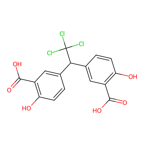 Benzoic acid, 3,3'-(2,2,2-trichloroethylidene)bis[6-hydroxy- structure