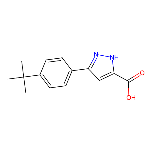 5-(4-tert-butylphenyl)-1H-pyrazole-3-carboxylic acid structure