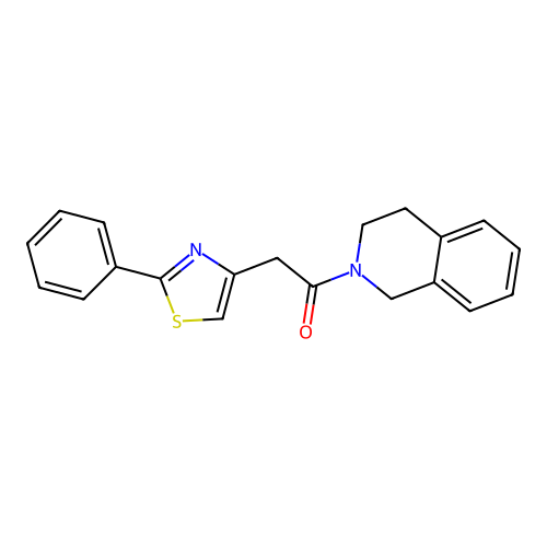 1-(3,4-dihydroisoquinolin-2(1H)-yl)-2-(2-phenyl-1,3-thiazol-4-yl)ethanone structure