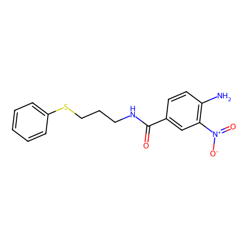 4-amino-3-nitro-N-(3-phenylsulfanylpropyl)benzamide structure