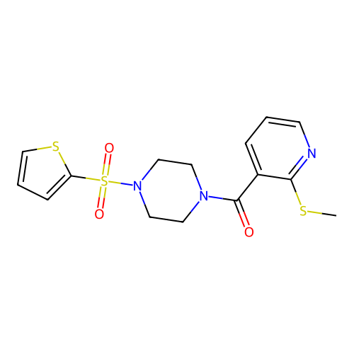 (2-Methylsulfanylpyridin-3-yl)-(4-thiophen-2-ylsulfonylpiperazin-1-yl)methanone structure