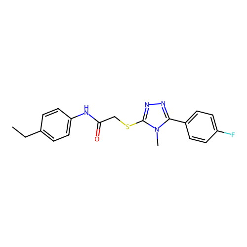 N-(4-ethylphenyl)-2-{[5-(4-fluorophenyl)-4-methyl-4H-1,2,4-triazol-3-yl]sulfanyl}acetamide structure