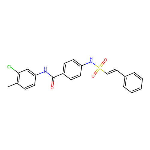 N-(3-chloro-4-methylphenyl)-4-(2-phenylethenesulfonamido)benzamide structure