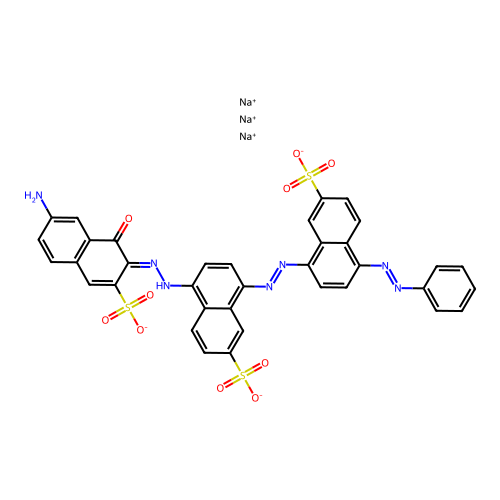 C36H25N7O10S3.xNa structure