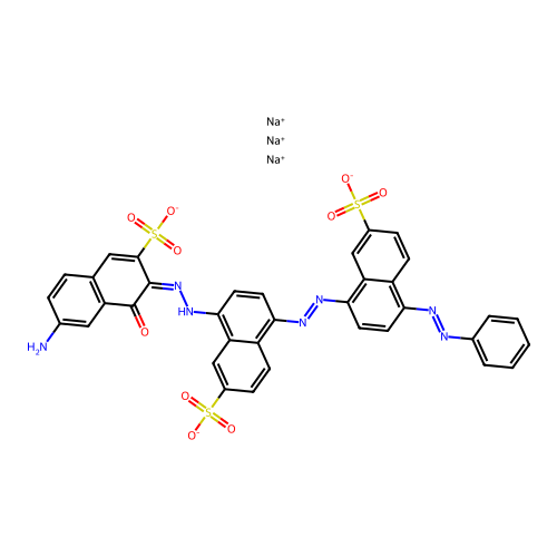 C36H25N7O10S3.xNa structure
