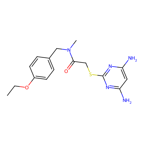 2-((4,6-Diaminopyrimidin-2-yl)thio)-N-(4-ethoxybenzyl)-N-methylacetamide structure