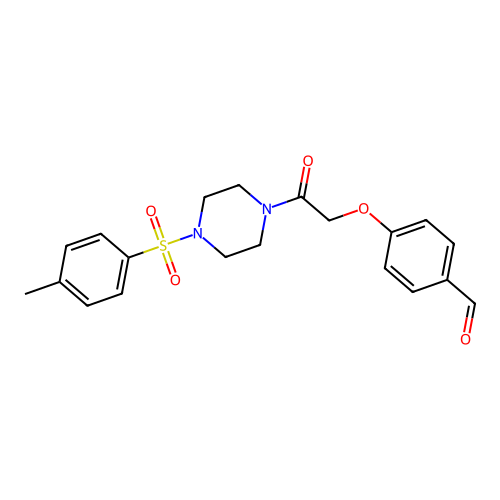 4-[2-[4-(4-Methylphenyl)sulfonylpiperazin-1-yl]-2-oxoethoxy]benzaldehyde structure