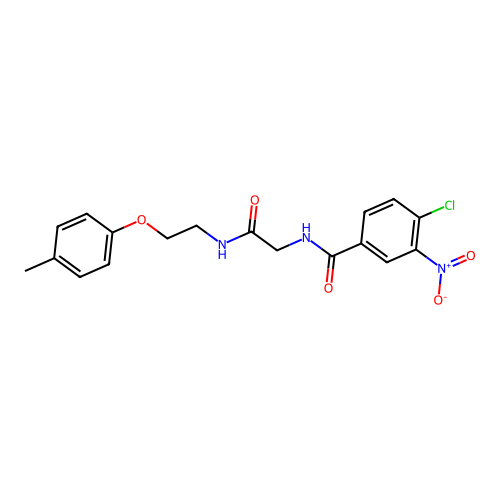 4-chloro-N-[2-[2-(4-methylphenoxy)ethylamino]-2-oxoethyl]-3-nitrobenzamide structure