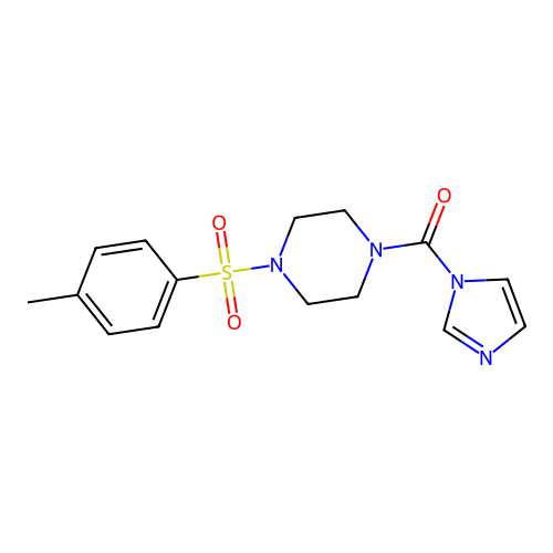 1-(1H-imidazole-1-carbonyl)-4-(4-methylbenzenesulfonyl)piperazine structure