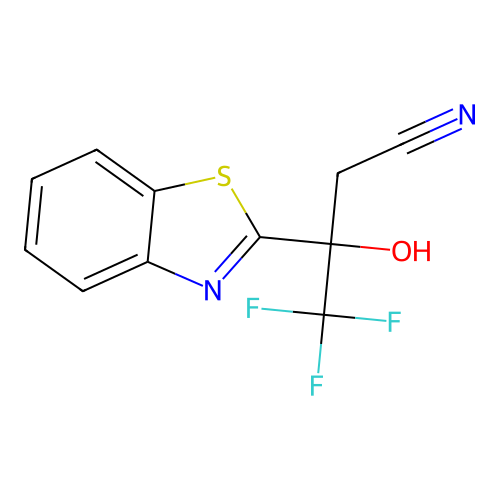 3-(1,3-Benzothiazol-2-yl)-4,4,4-trifluoro-3-hydroxybutanenitrile structure