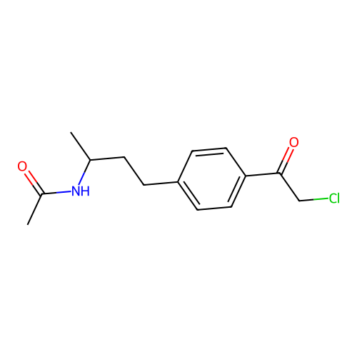 N-{4-[4-(2-chloroacetyl)phenyl]butan-2-yl}acetamide structure