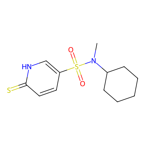 N-Cyclohexyl-1,6-dihydro-N-methyl-6-thioxo-3-pyridinesulfonamide structure