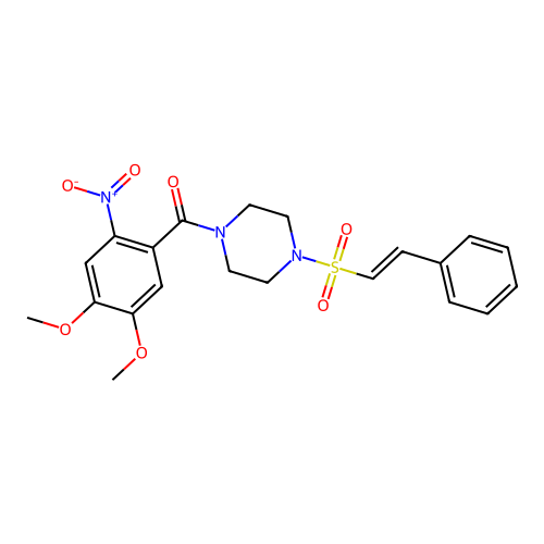 1-(4,5-Dimethoxy-2-nitrobenzoyl)-4-(2-phenylethenesulfonyl)piperazine structure