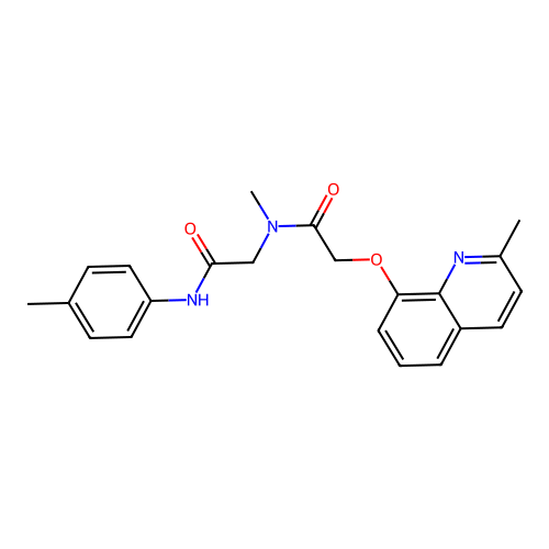 2-[methyl-[2-(2-methylquinolin-8-yl)oxyacetyl]amino]-N-(4-methylphenyl)acetamide structure