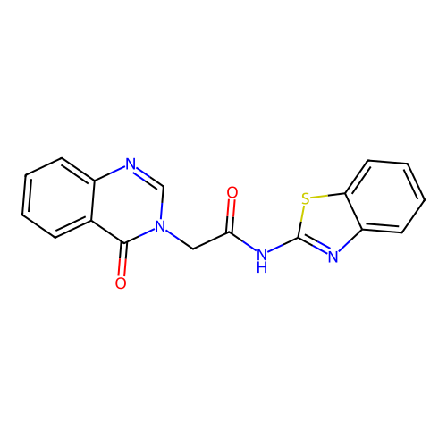 N-(1,3-benzothiazol-2-yl)-2-(4-oxoquinazolin-3-yl)acetamide structure