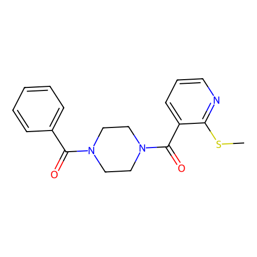 1-Benzoyl-4-[2-(methylsulfanyl)pyridine-3-carbonyl]piperazine structure