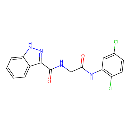 N-[2-(2,5-dichloroanilino)-2-oxoethyl]-1H-indazole-3-carboxamide structure