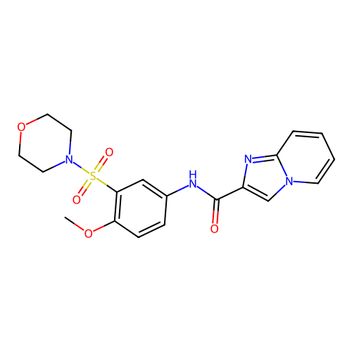 N-(4-Methoxy-3-(morpholinosulfonyl)phenyl)imidazo[1,2-a]pyridine-2-carboxamide structure