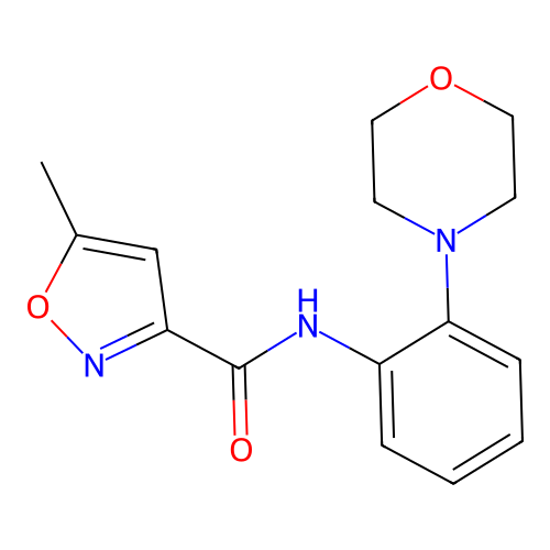 5-methyl-N-(2-morpholin-4-ylphenyl)-1,2-oxazole-3-carboxamide structure