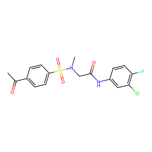 2-[[(4-Acetylphenyl)sulfonyl]methylamino]-N-(3-chloro-4-fluorophenyl)-acetamide structure