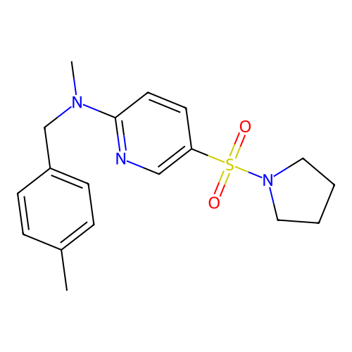 N-methyl-N-[(4-methylphenyl)methyl]-5-pyrrolidin-1-ylsulfonylpyridin-2-amine structure