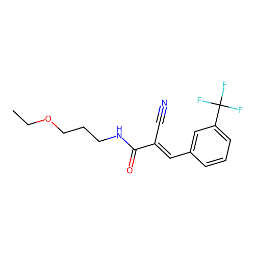 2-cyano-N-(3-ethoxypropyl)-3-[3-(trifluoromethyl)phenyl]prop-2-enamide structure