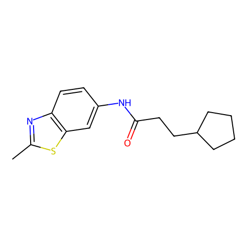 3-cyclopentyl-N-(2-methyl-1,3-benzothiazol-6-yl)propanamide structure