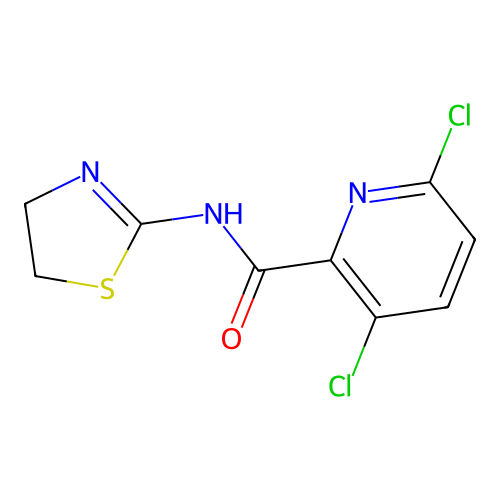 3,6-dichloro-N-(4,5-dihydro-1,3-thiazol-2-yl)pyridine-2-carboxamide structure