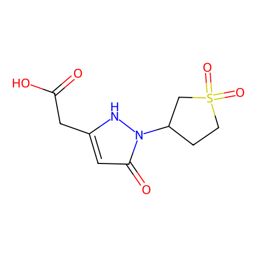 2-[2-(1,1-dioxothiolan-3-yl)-3-oxo-1H-pyrazol-5-yl]acetic acid structure
